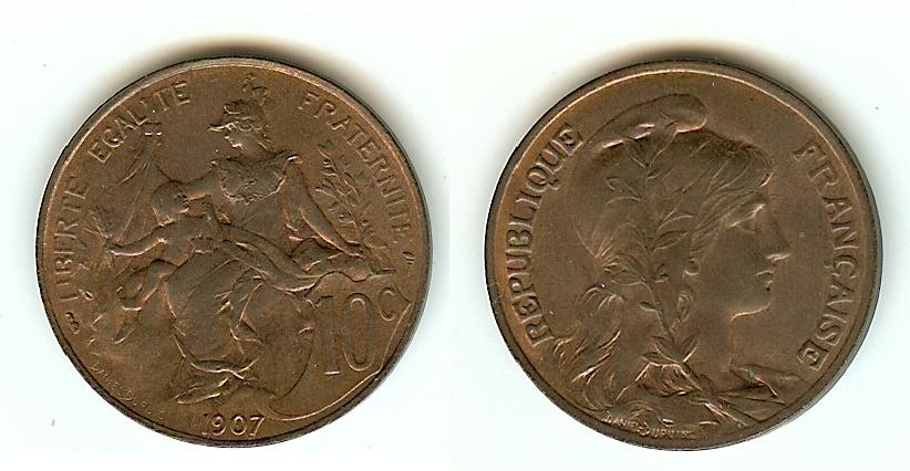 10 centimes Daniel-Dupuis 1907 SUP+ à SPL